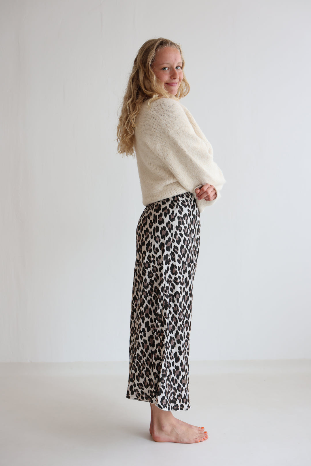 Langer Rock mit Leoprint Lion
