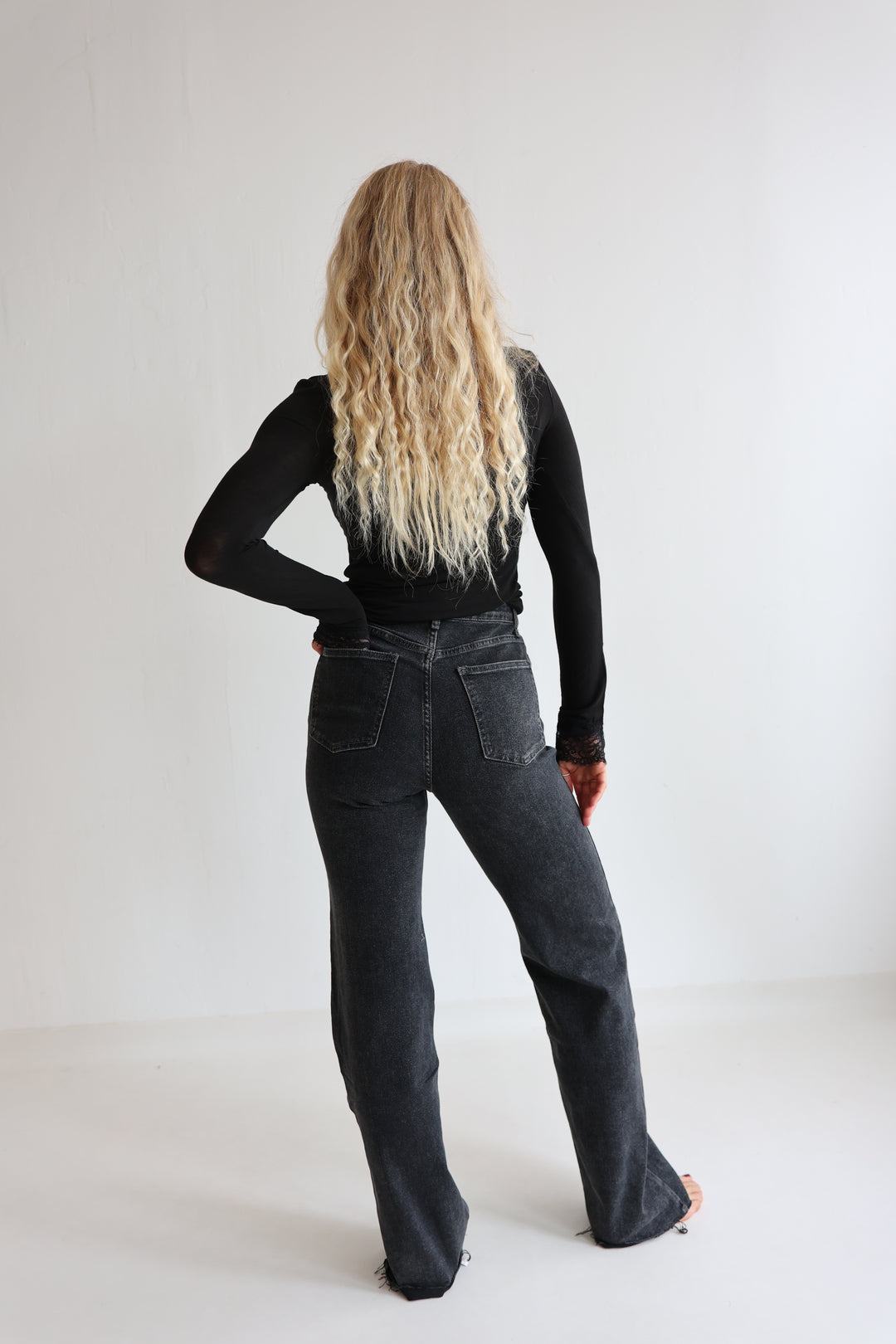 Extra Long Wide Leg Jeans Henna