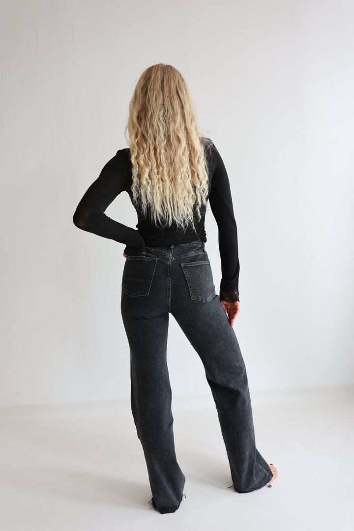 Extra Long Wide Leg Jeans Henna