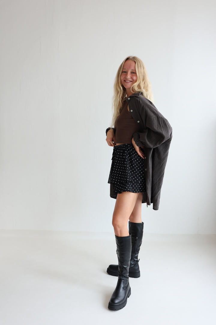 Oversize Blusenhemd aus Musselin (einfarbig)