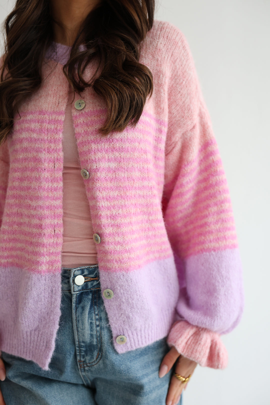 Candy Stripe Knit Cardigan