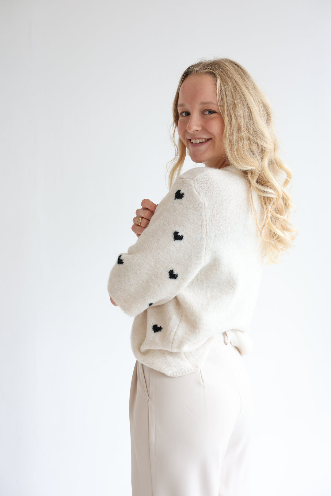 Kurzarm Cardigan Jolina mit Herzprint