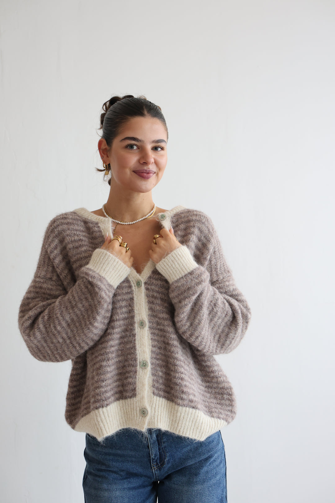 Gestreifter Cardigan Moodline Knit