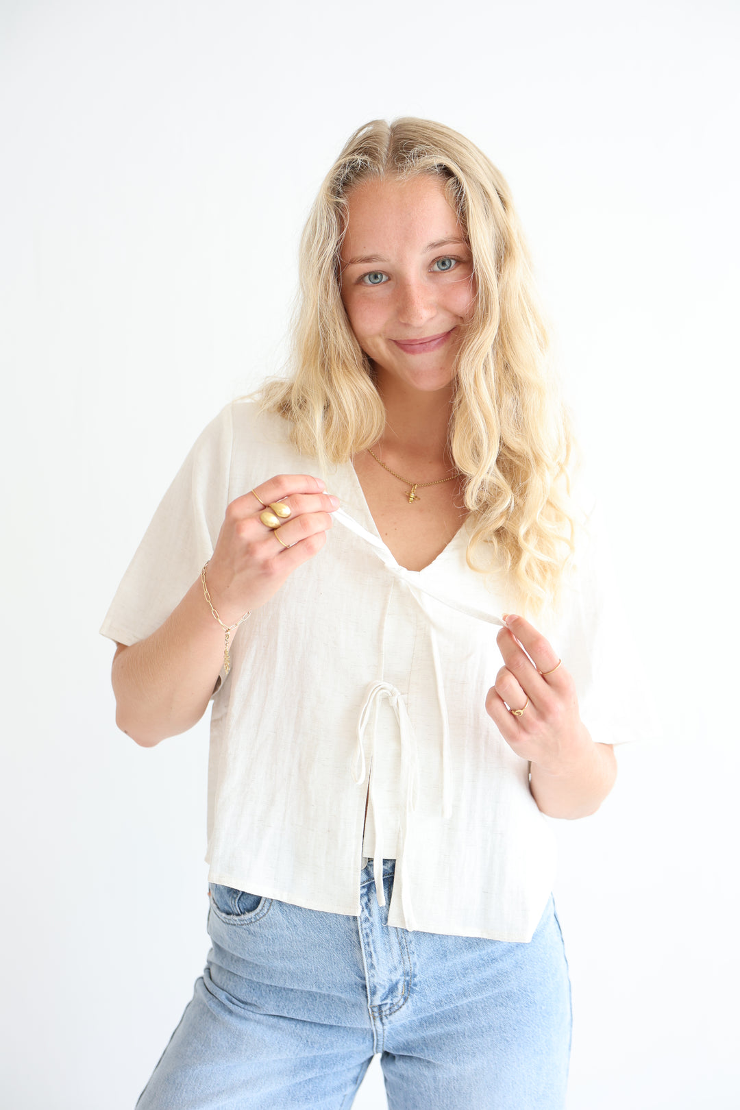 Short Sleeve Leinen Bluse