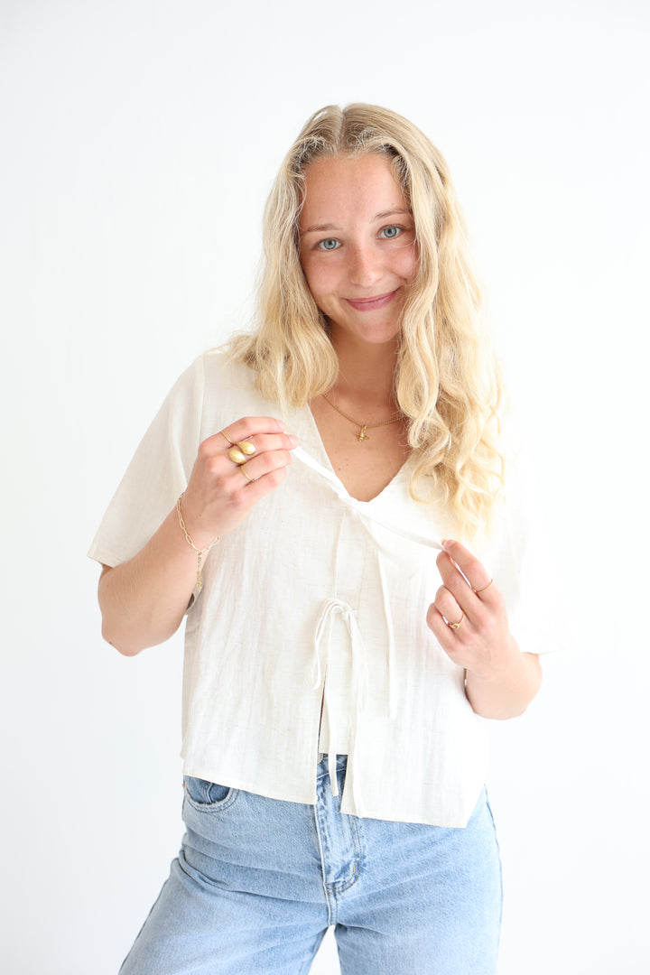 Short Sleeve Leinen Bluse