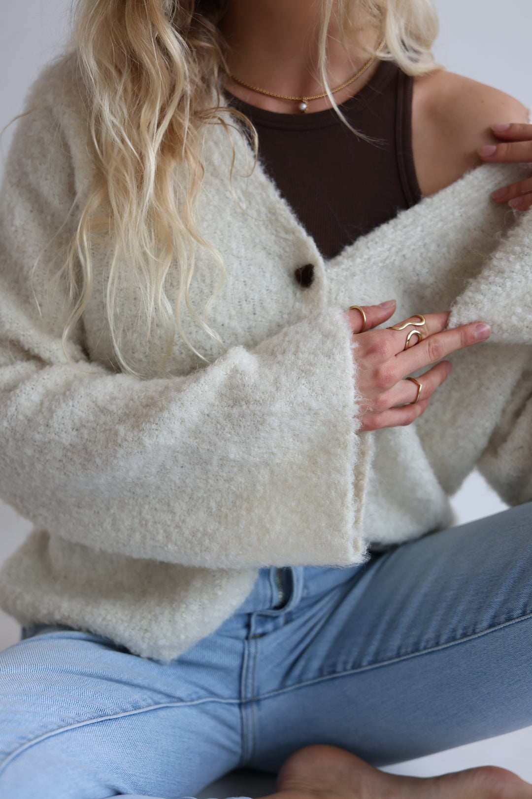 Kuscheliger Cardigan mit Herzknöpfen Tara