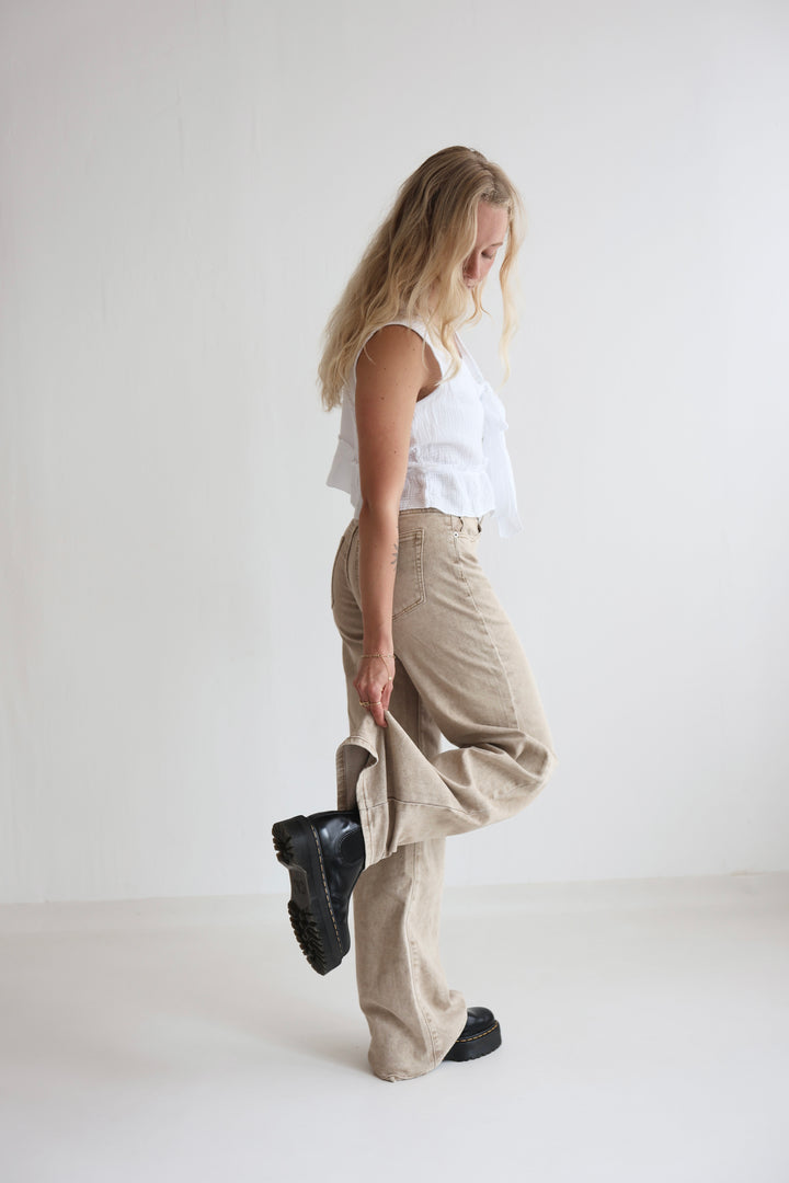 Extra Long Straight Fit Jeans Cappuccino