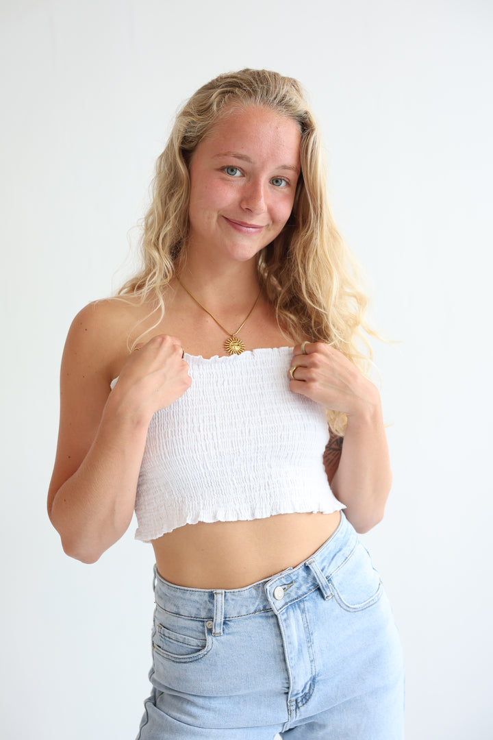 Short Croptop aus Musselin