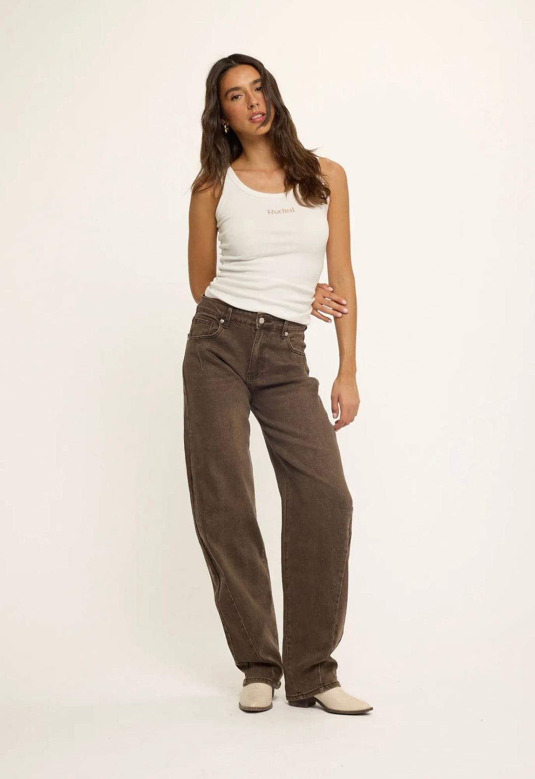 Extra Long Chestnut Flow Barrel Jeans