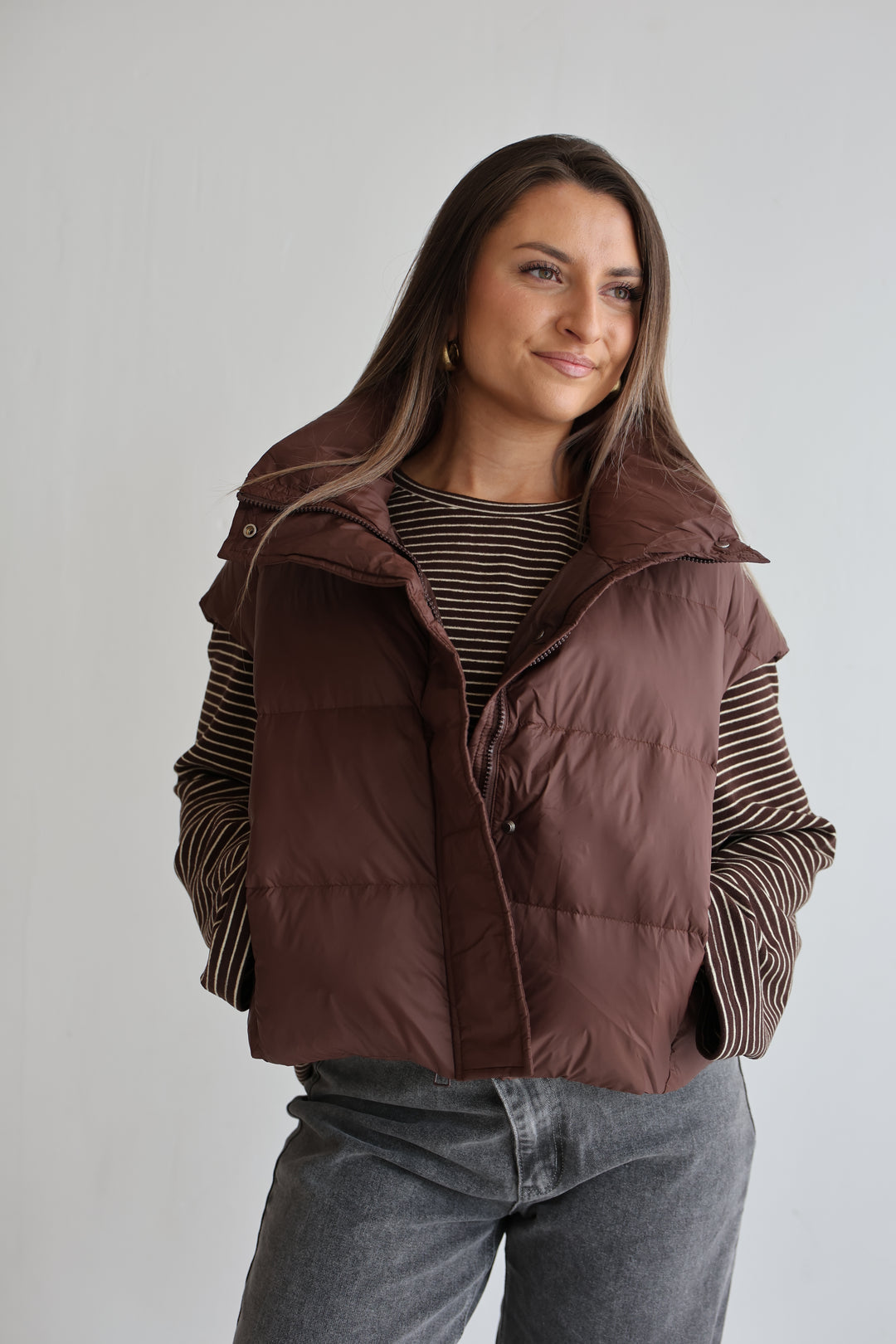 Brown Puffer Gilet