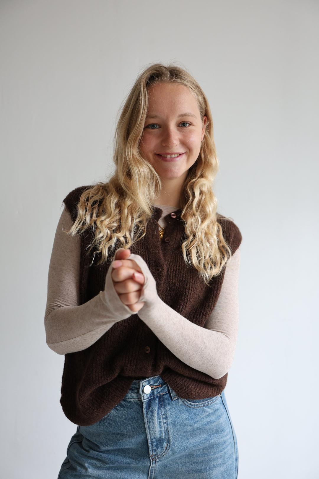 Einfarbige Weste Jolina