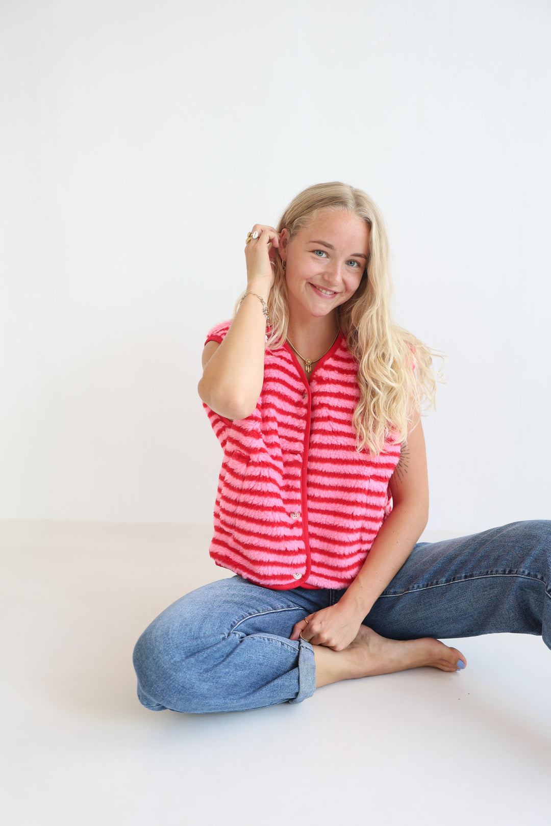 Candy Stripe Teddy Vest