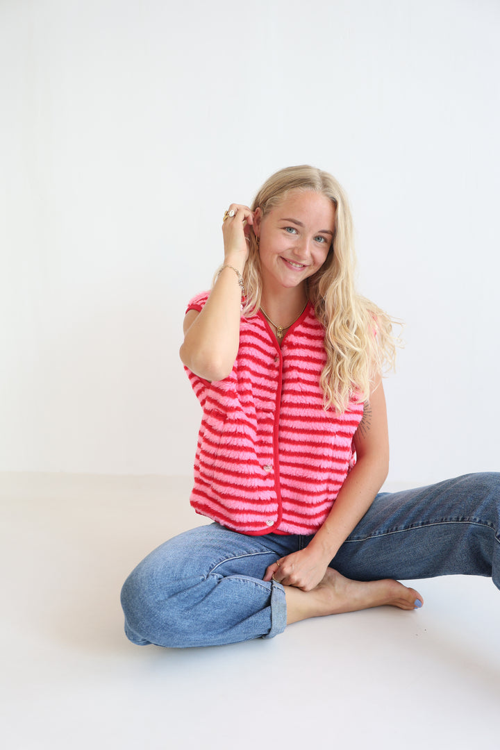 Candy Stripe Teddy Vest