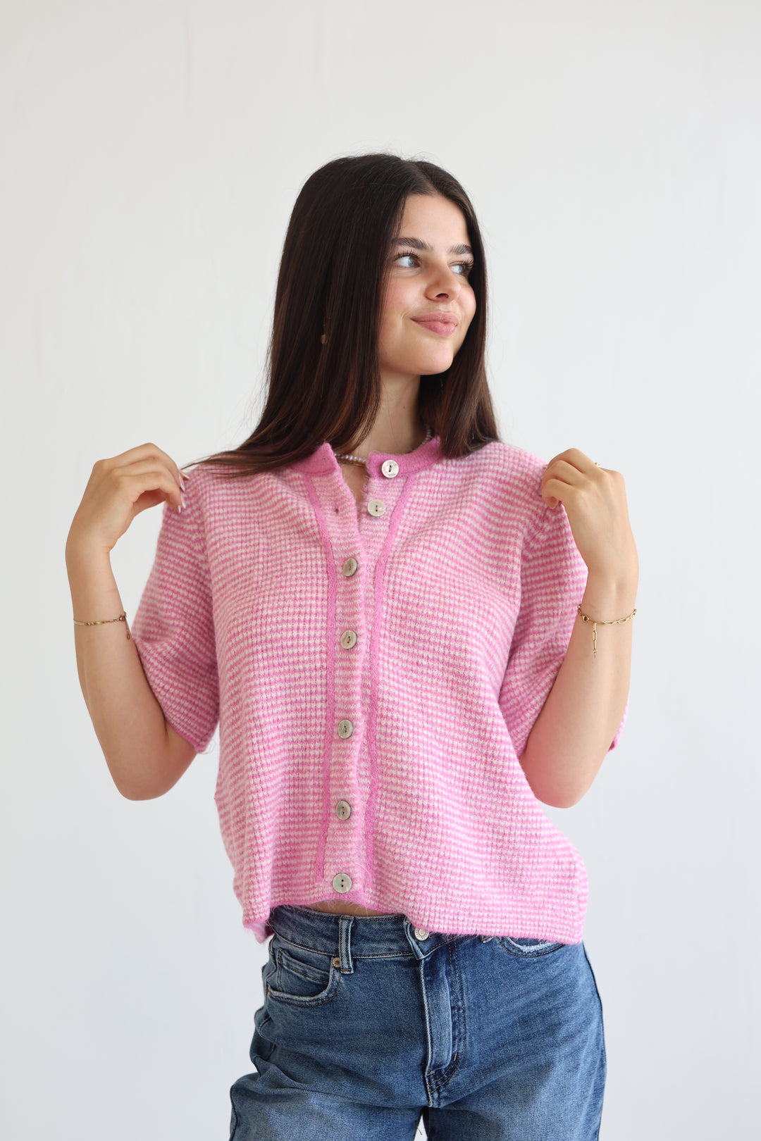 Little French Stripe Cardigan