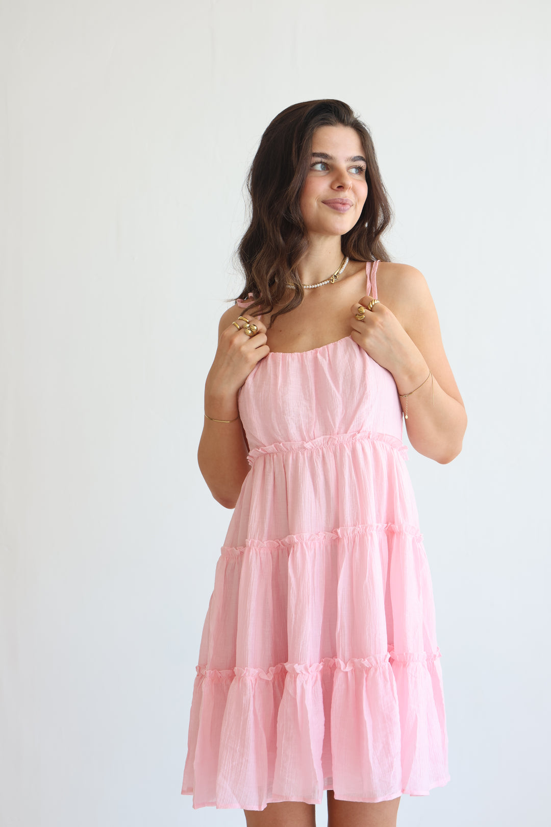 Bow Strap Tiered Dress
