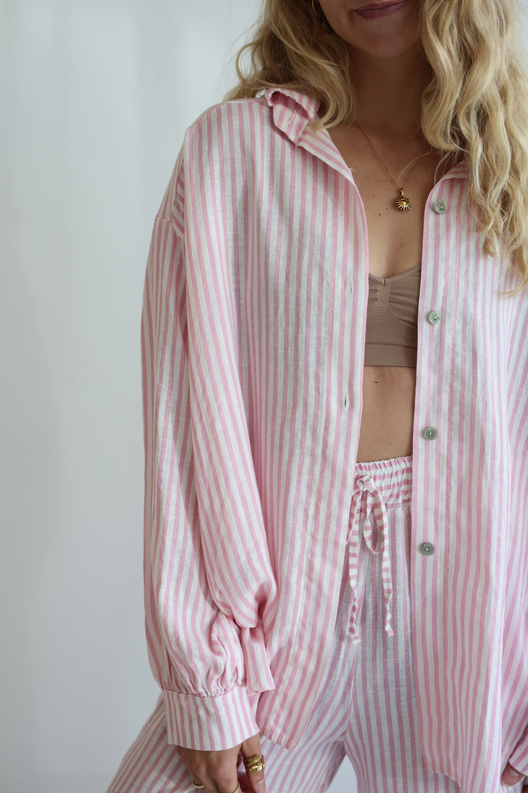 Oversize Striped Linen Bluse