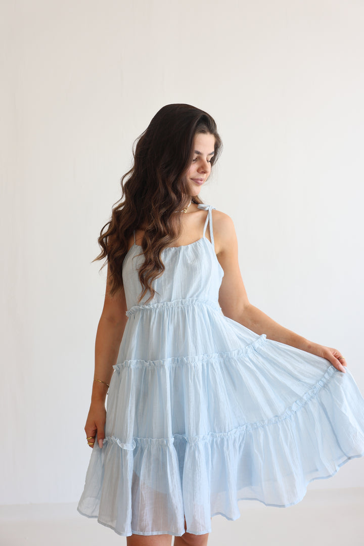 Bow Strap Tiered Dress