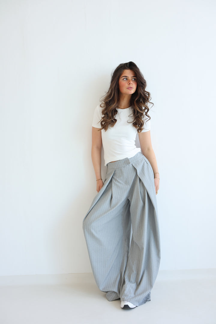 Tailored Wrap Pleat Bundfaltenhose