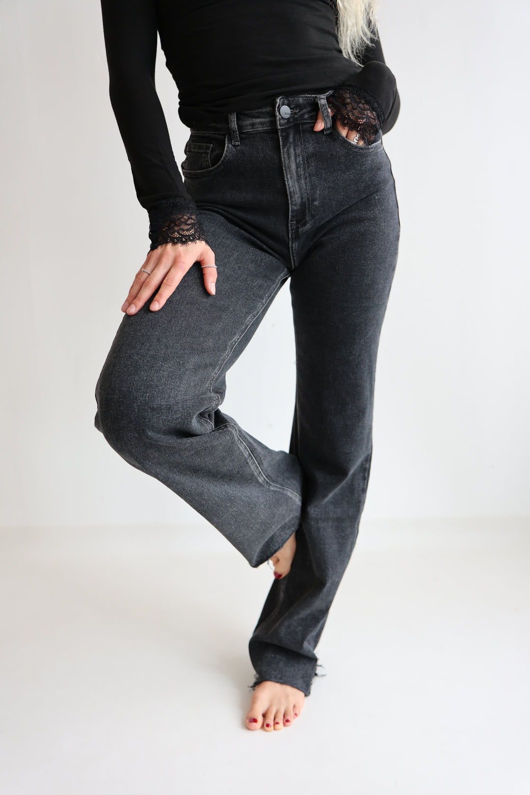 Extra Long Wide Leg Jeans Henna