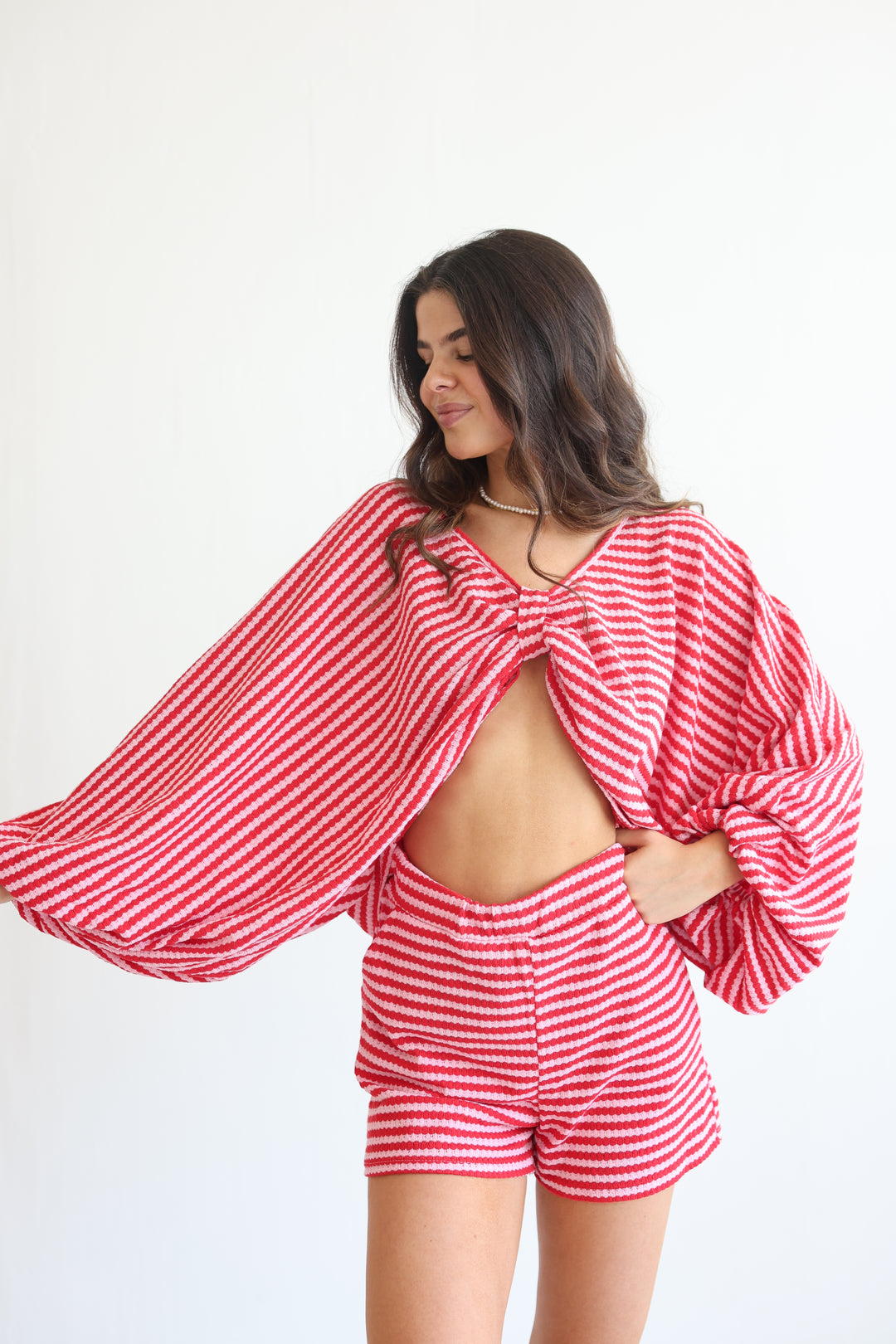 Striped Cotton Knit Lounge Set