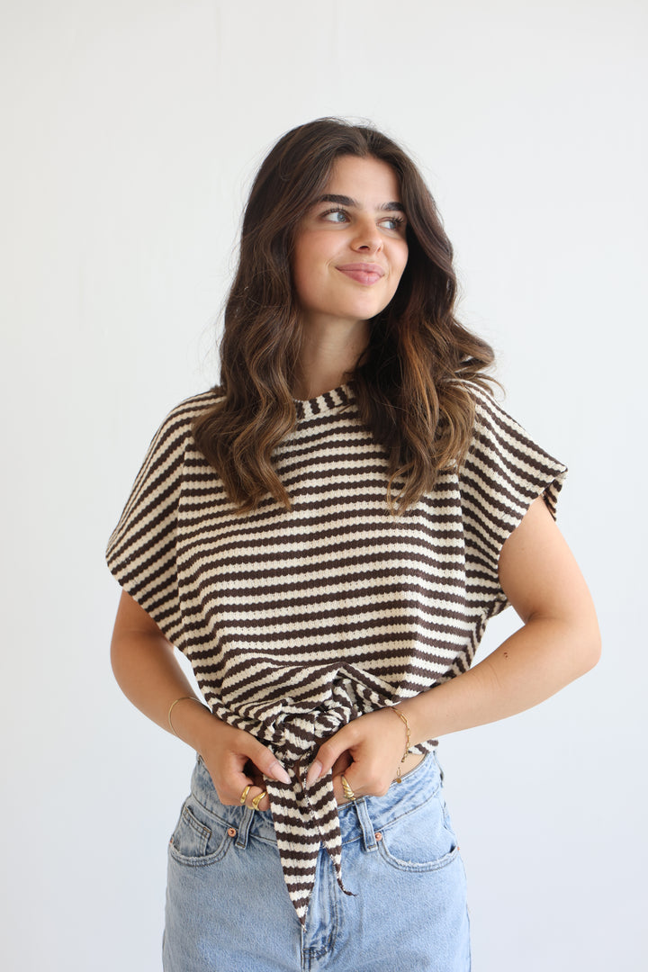 Striped Knit Knot T-Shirt