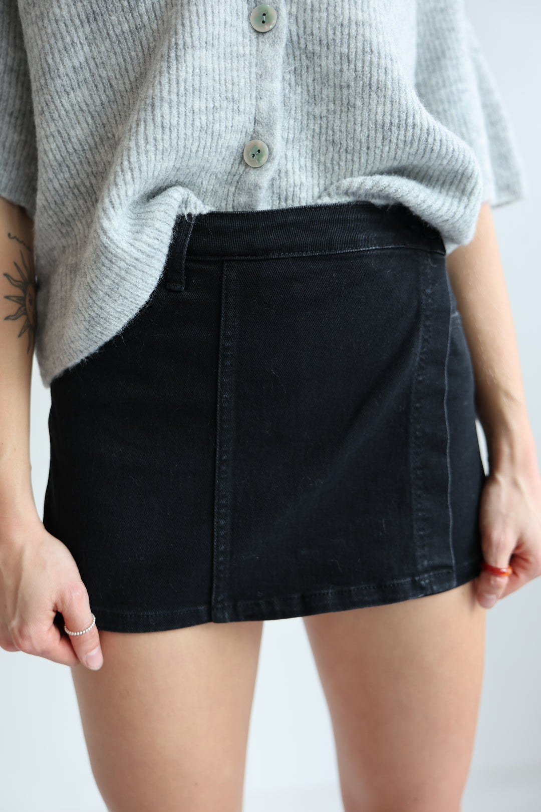 Schwarzer Jeans-Hosenrock Milena