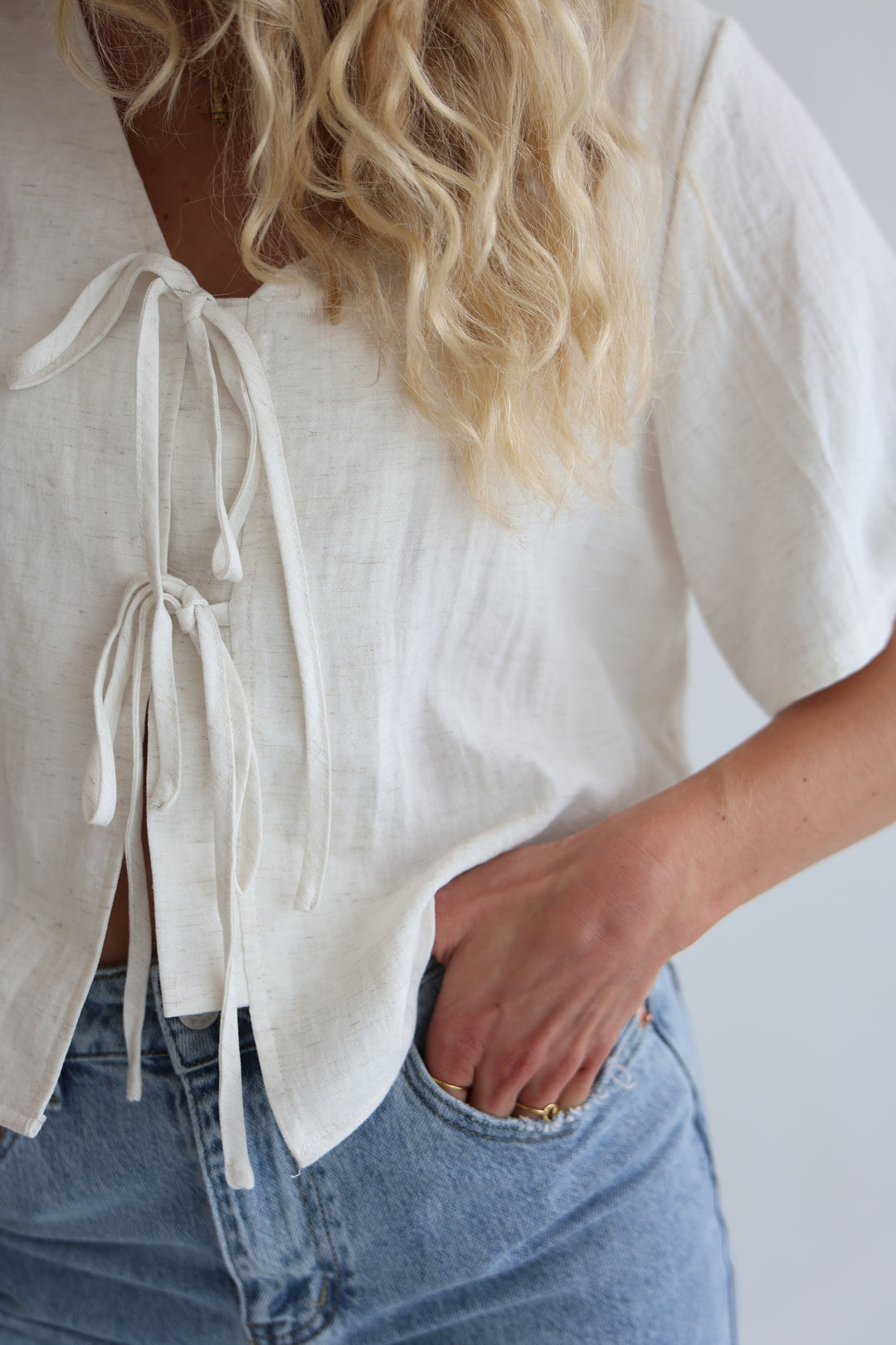 Short Sleeve Leinen Bluse