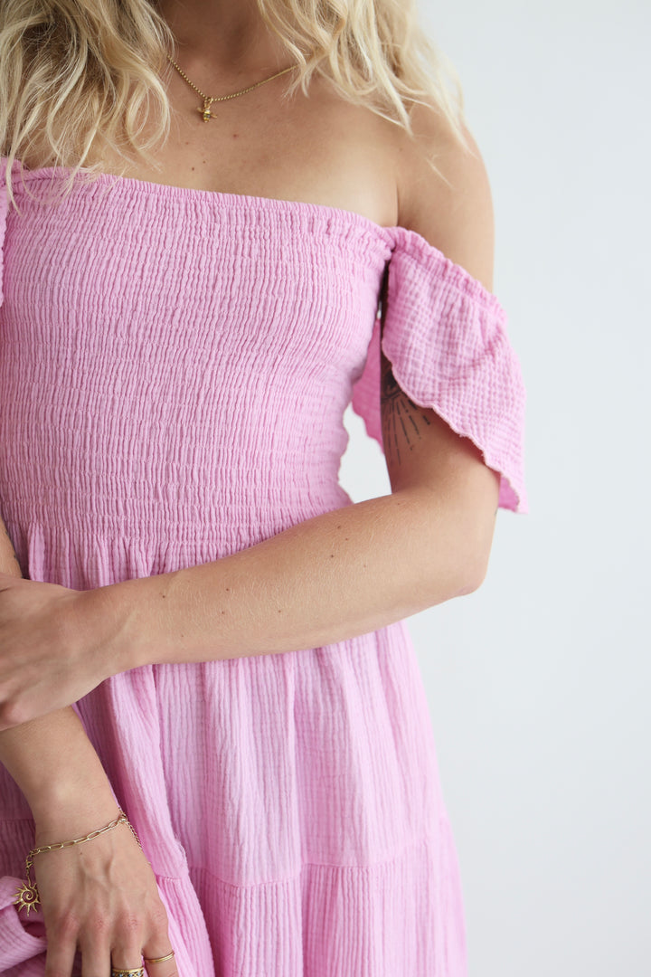 Langes Kleid mit Raffung Livia