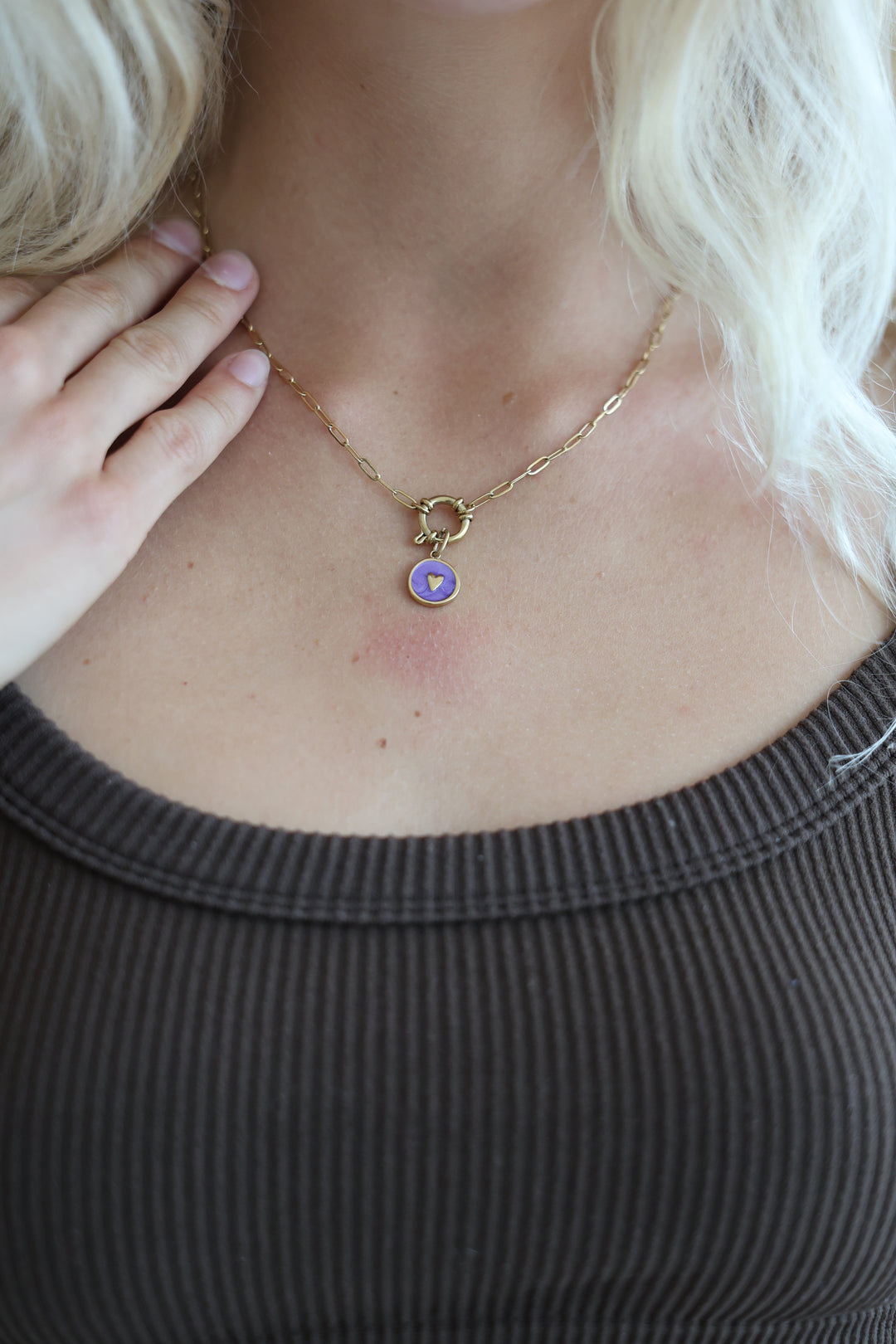 DIY Halskette Violet Hearts