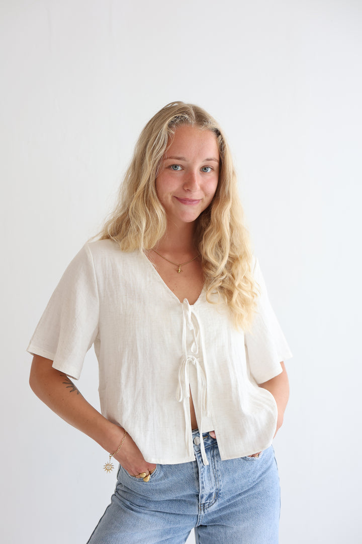 Short Sleeve Leinen Bluse