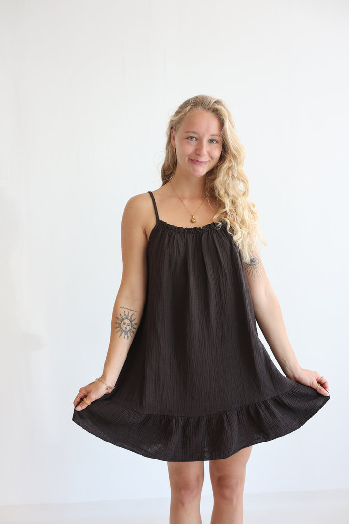 Musselinkleid mit Mini-Volant Hailey
