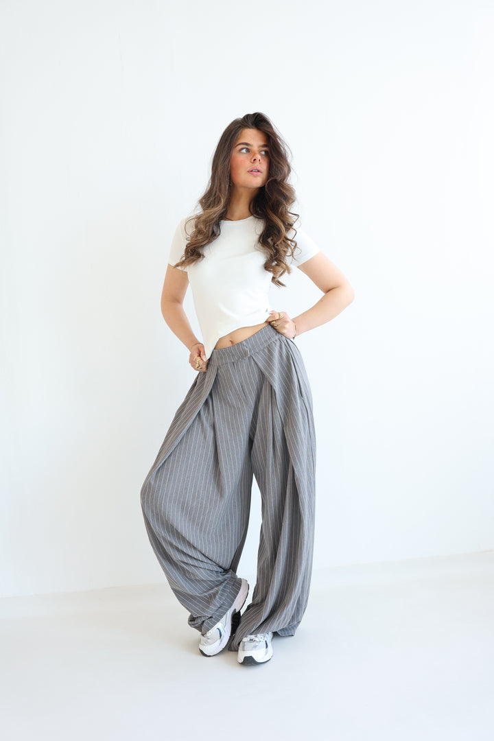 Tailored Wrap Pleat Bundfaltenhose