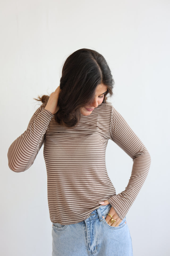 Striped Longsleeve mit Cashmere