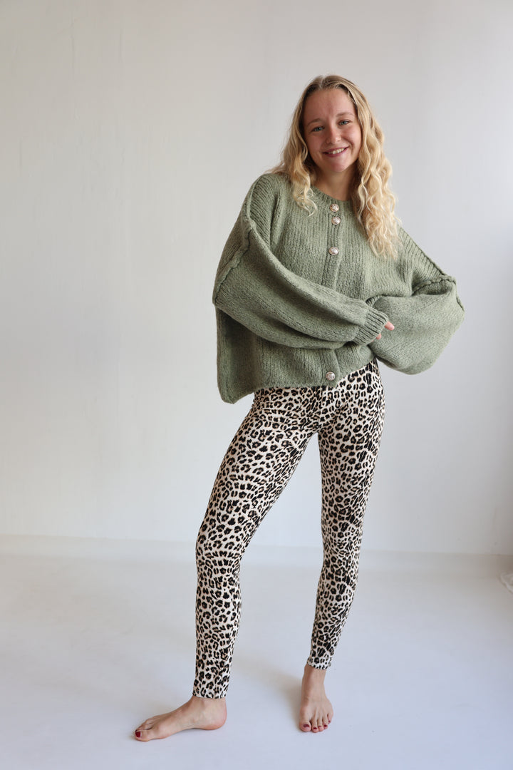 Leggings mit Leoprint aus Viskose Bibi