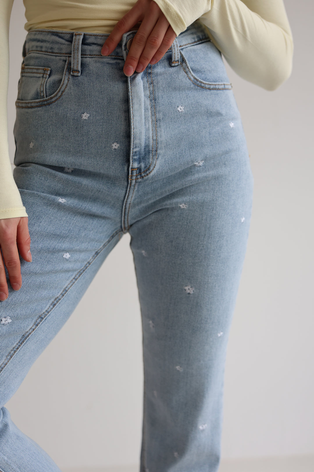 Fine Floral Straight Fit Jeans