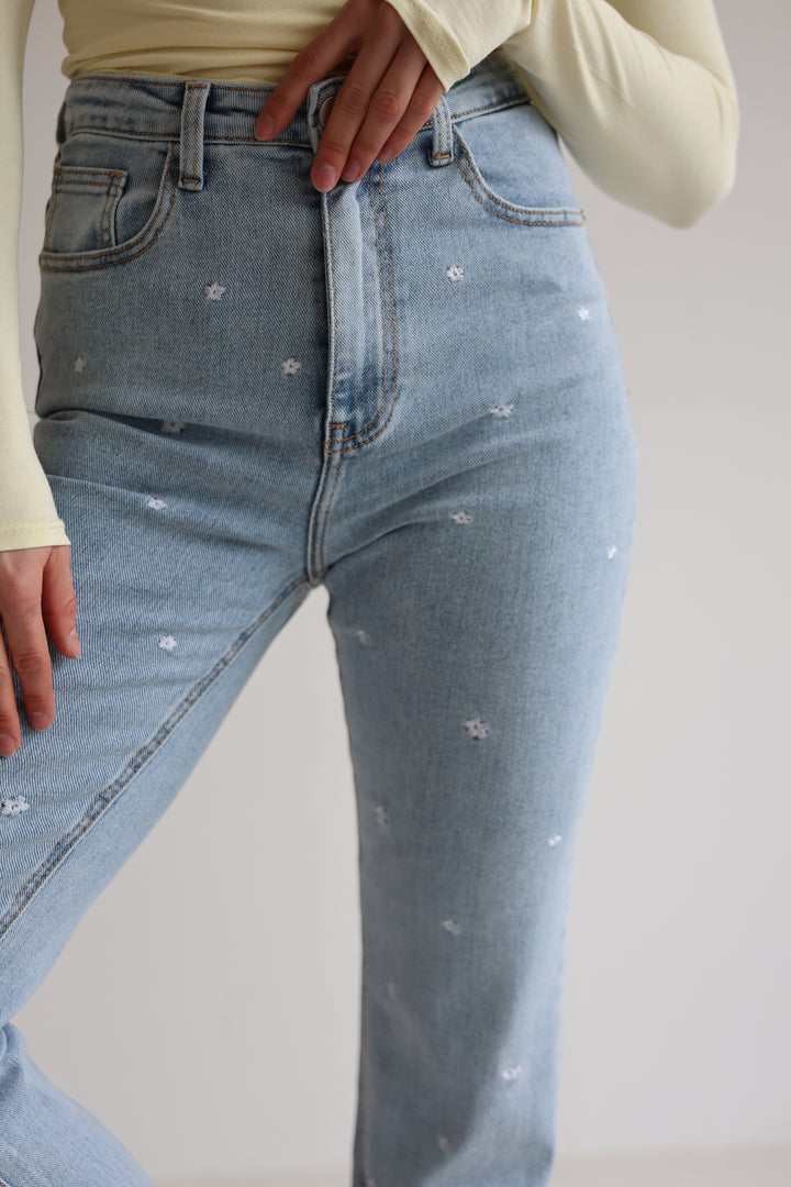 Fine Floral Straight Fit Jeans