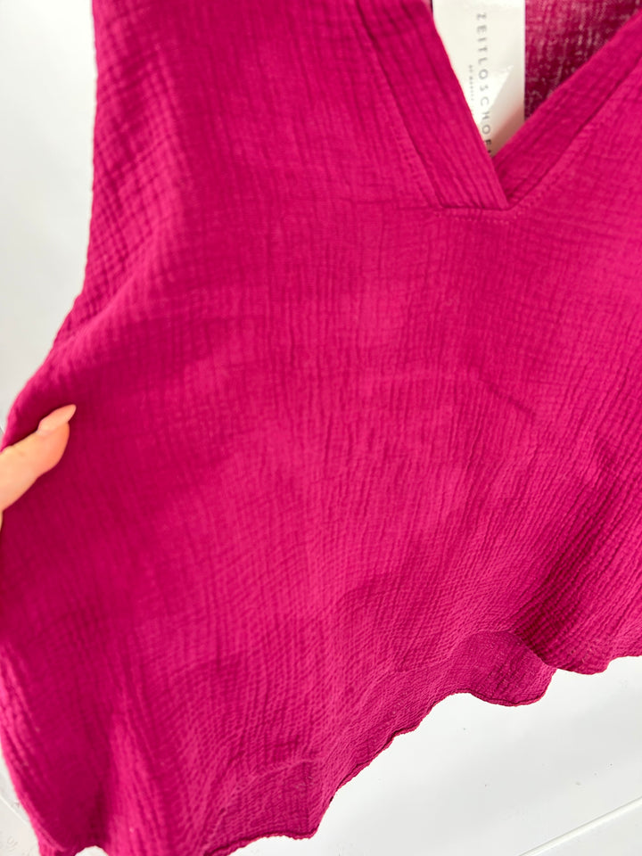 SCHLUPFBLUSE AUS MUSSELIN CHLOE TRAUBE EINHEITSGRÖSSE (B-WARE)