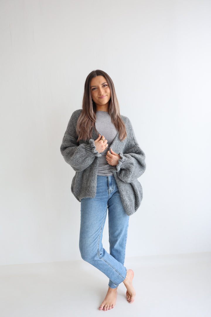 Offener Cardigan mit Rüschenärmeln Clara