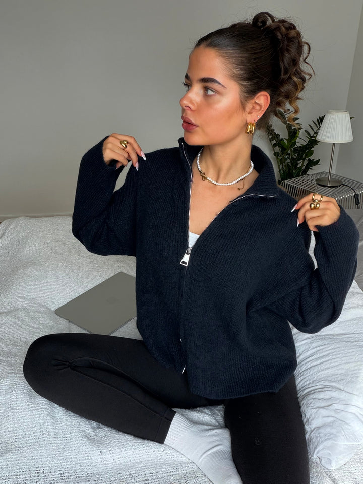 Casual Zipper Cardigan