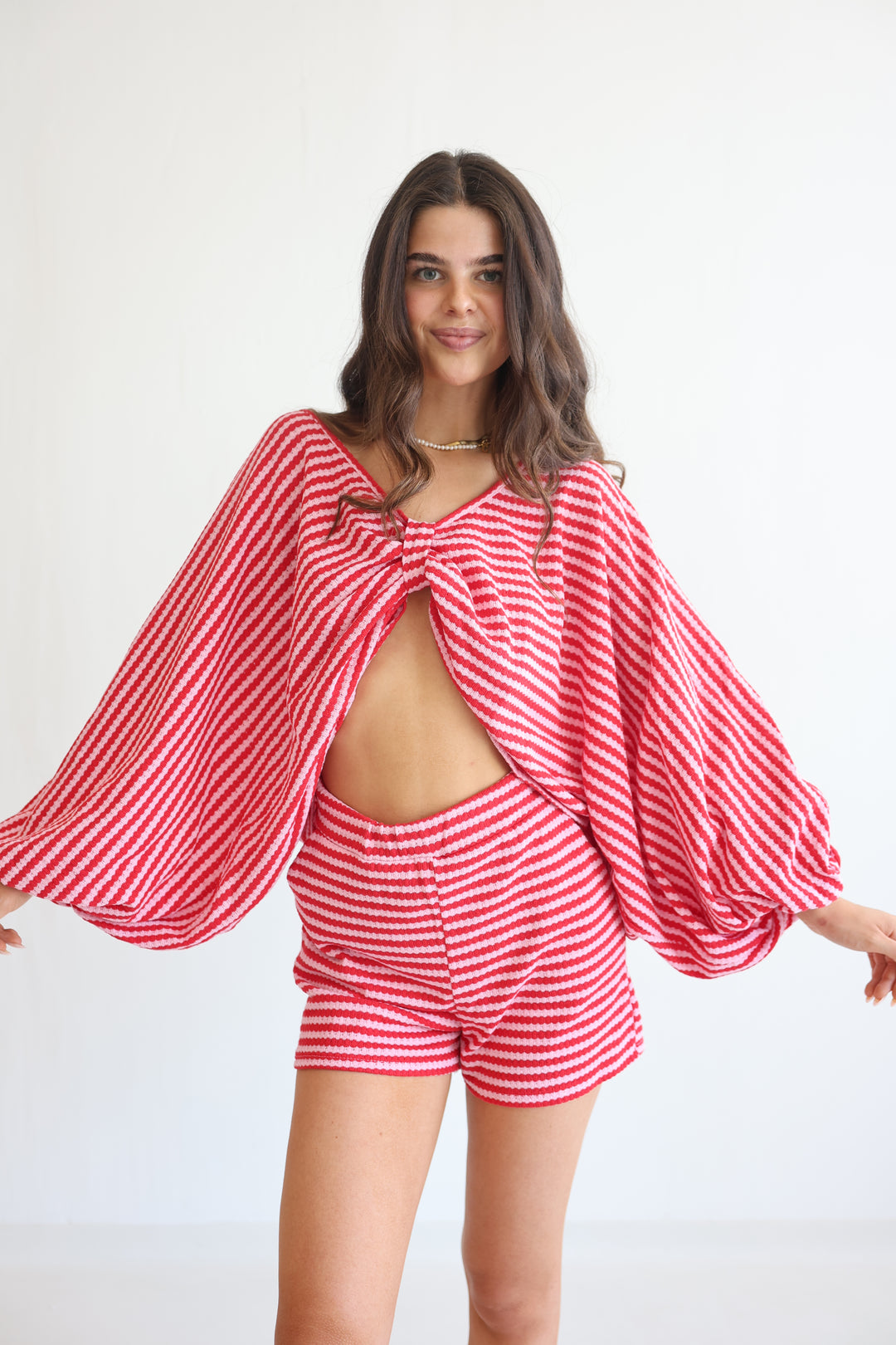 Striped Cotton Knit Lounge Set
