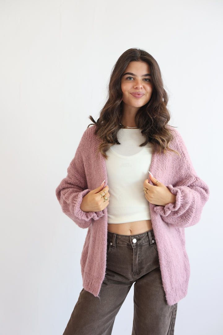 Offener Cardigan mit Rüschenärmeln Clara