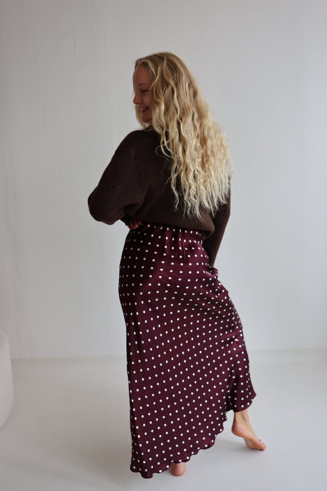 Langer Viskoserock Polka Dots