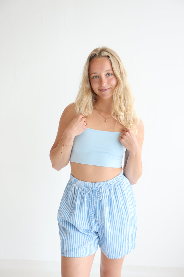 Kurze Musselinshorts Little Lines