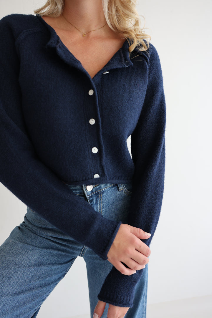 Cropped Super Fine Cardigan Luna