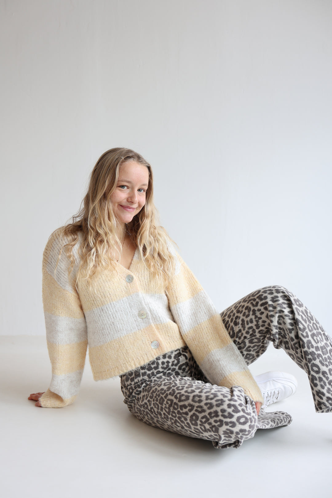 Striped V-Neck Cardigan