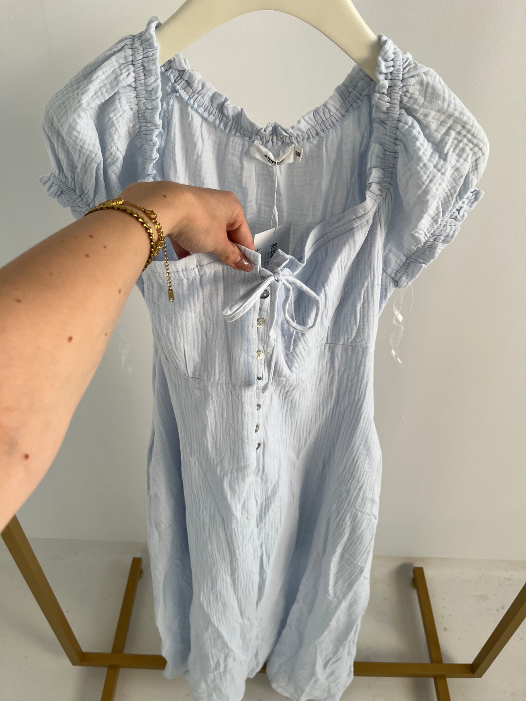 TAFFY PASTEL RUFFLE MIDI DRESS SOFT BLUE GR.S/M (B-WARE)