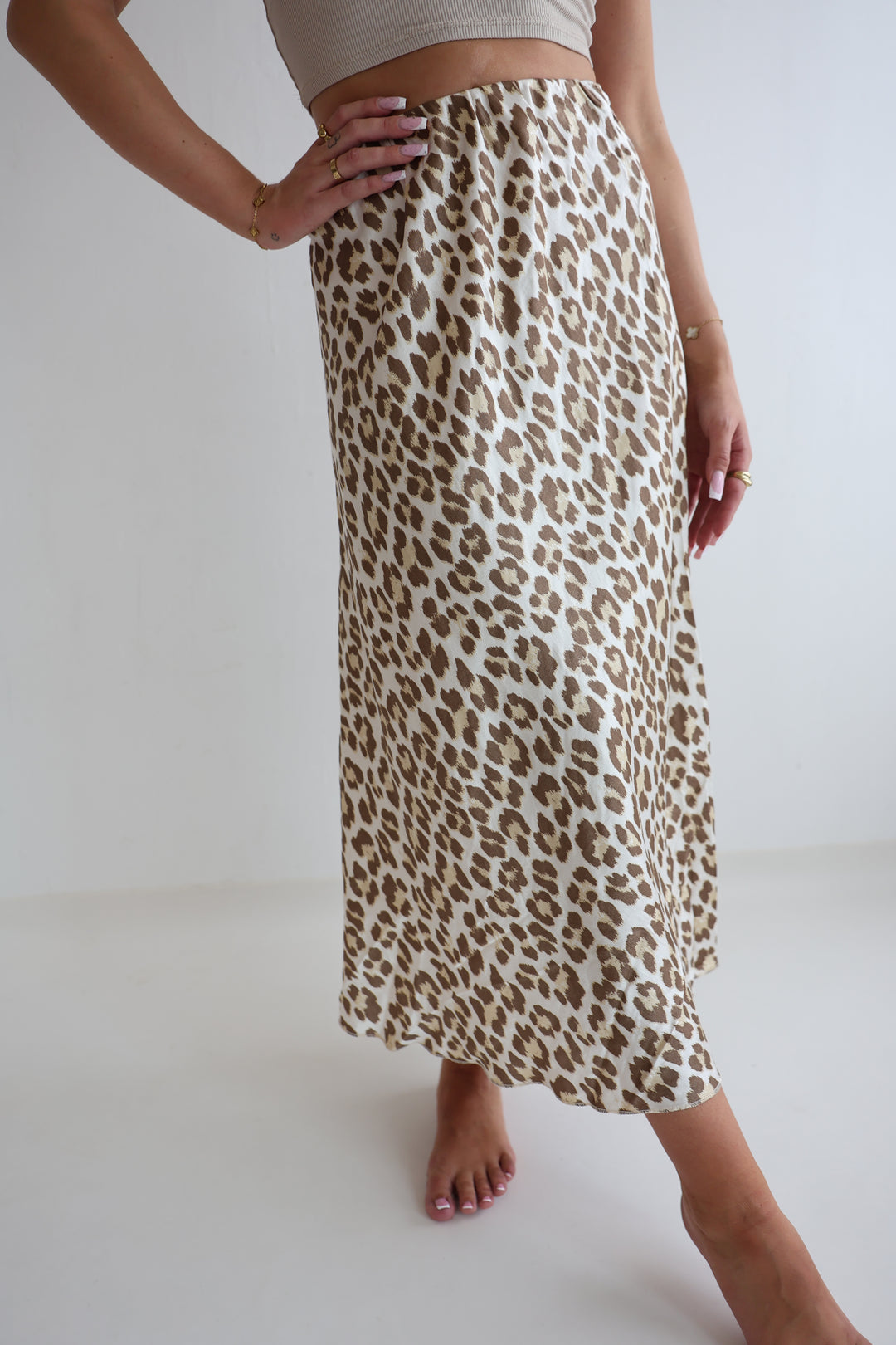 Langer Rock mit Leoprint Lion