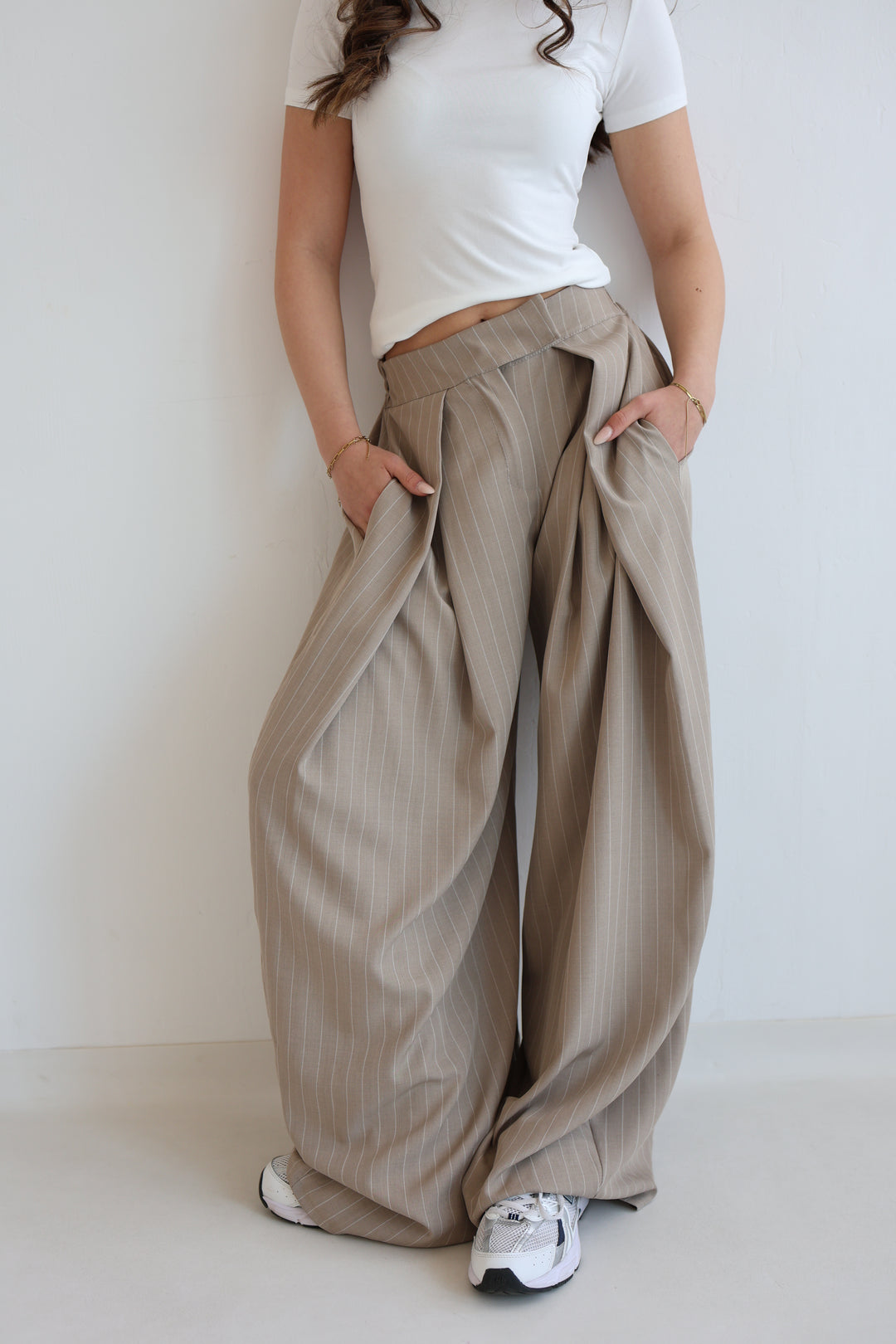 Tailored Wrap Pleat Bundfaltenhose