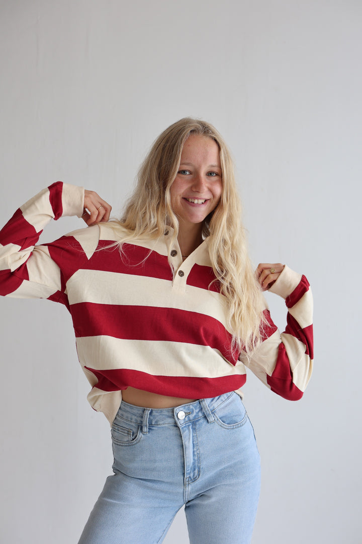 Retro Burgundy Long Polo