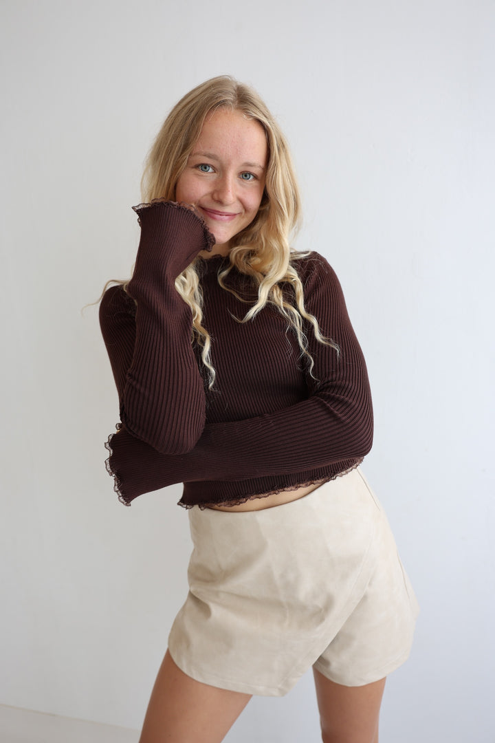 Geripptes Longsleeve Slave Flare